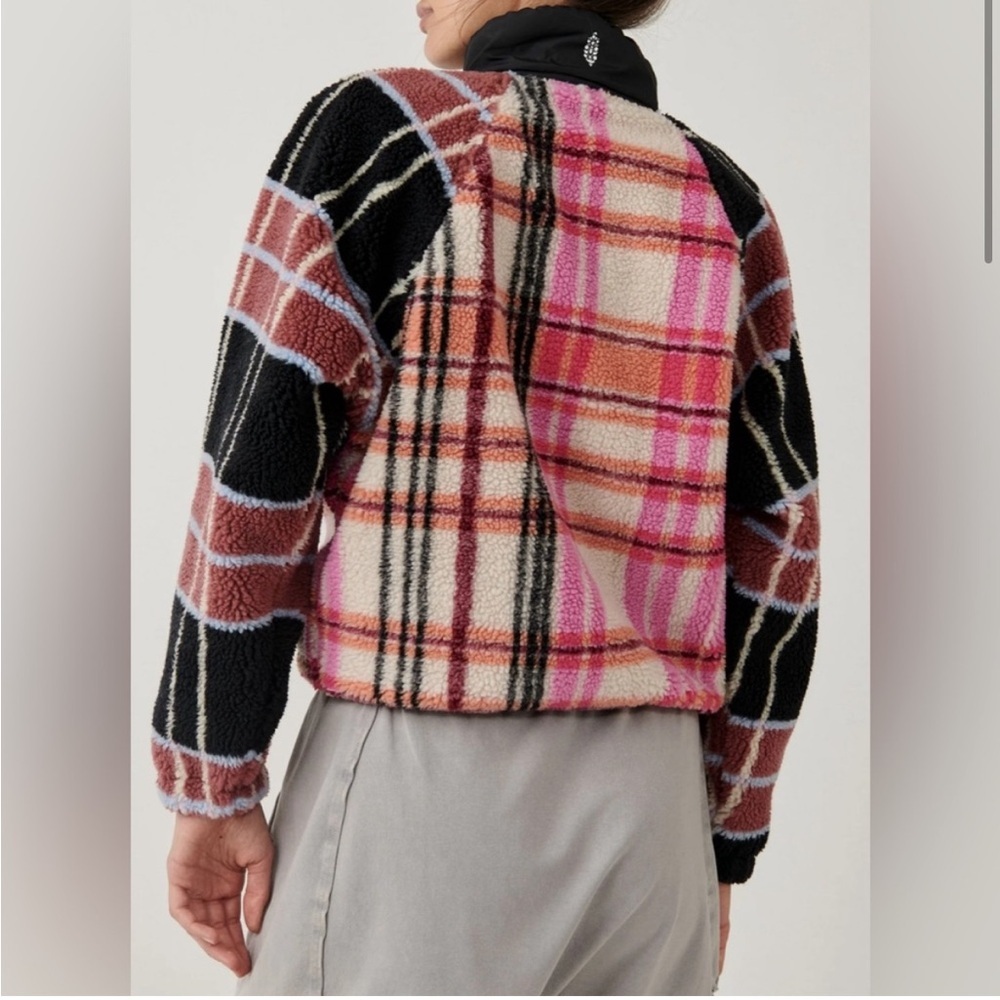 NWT Free People FP Movement hit the slopes Fleece Jacket XS Autumn Combo 🧡🩷 - Picture 4 of 5